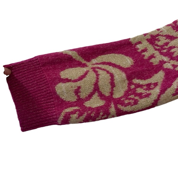 NWT! Anthropologie Autres Filles Metallic Paisley Crewneck Sweater - Picture 5 of 8